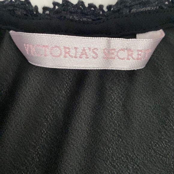 Victoria’s Secret Black Semi-Sheer Embroidered Top/Lingère - Picture 8 of 8